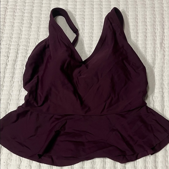 Kona Sol Other - Kona Sol Dark Purple Peplum Tankini Top